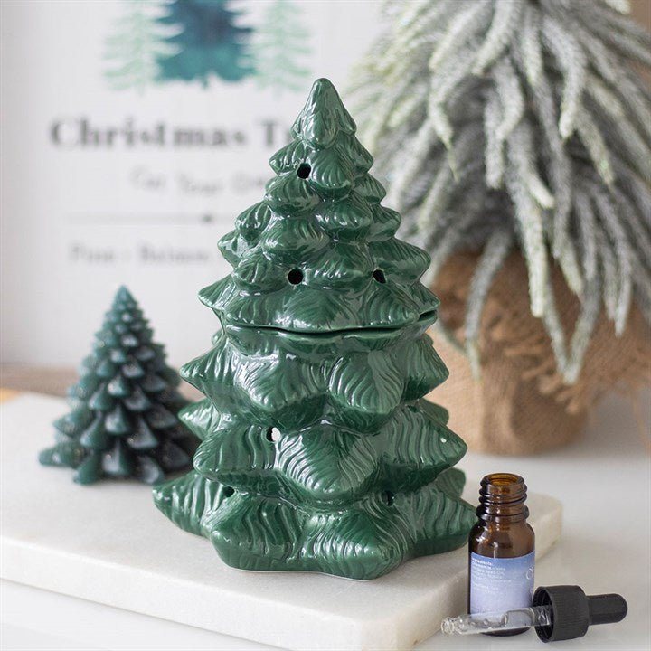 Green Fir Tree Oil Burner and Wax Warmer | Inspired Creative Gifts | UK Supplier