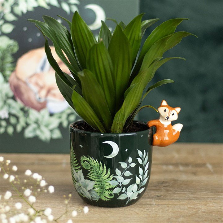 Green Forest Plant Pot with Fox | Inspired Creative Gifts | UK Supplier
