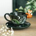 Green Forest Teacup with Fox | Inspired Creative Gifts | UK Supplier
