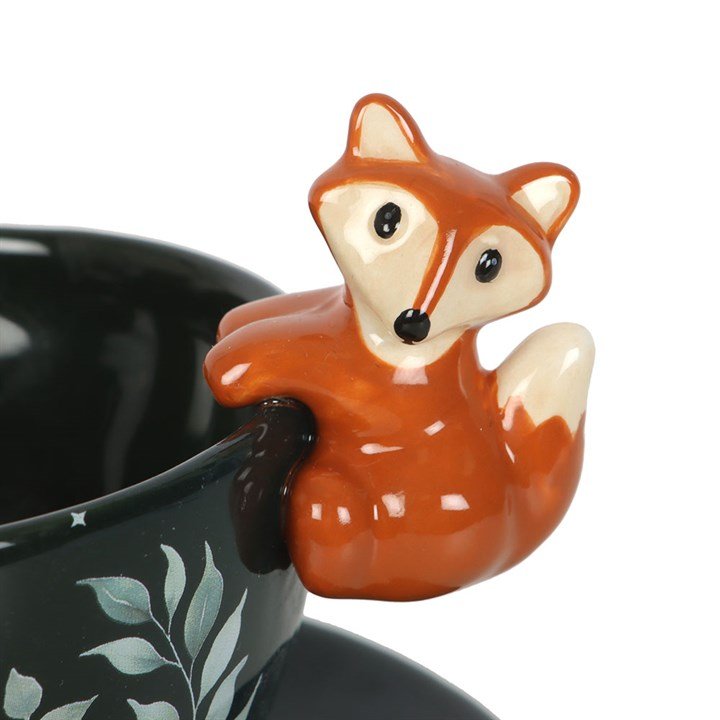 Green Forest Teacup with Fox | Inspired Creative Gifts | UK Supplier