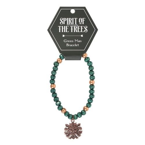 Green Man Wooden Charm Bracelet | Inspired Creative Gifts | UK Supplier