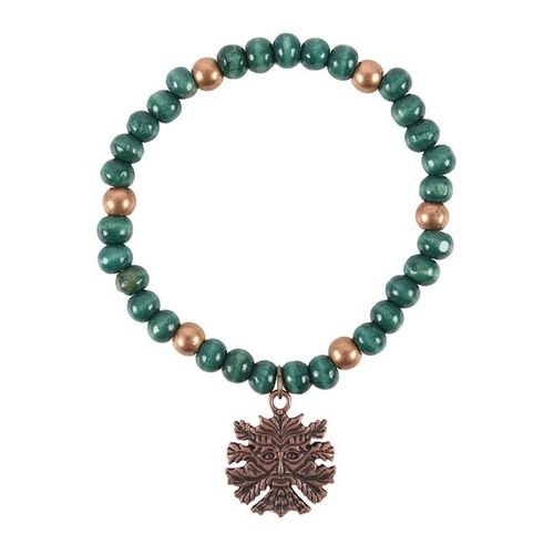 Green Man Wooden Charm Bracelet | Inspired Creative Gifts | UK Supplier