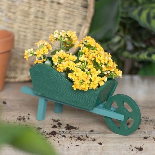 Green Resin Wheelbarrow Planter | Inspired Creative Gifts | UK Supplier