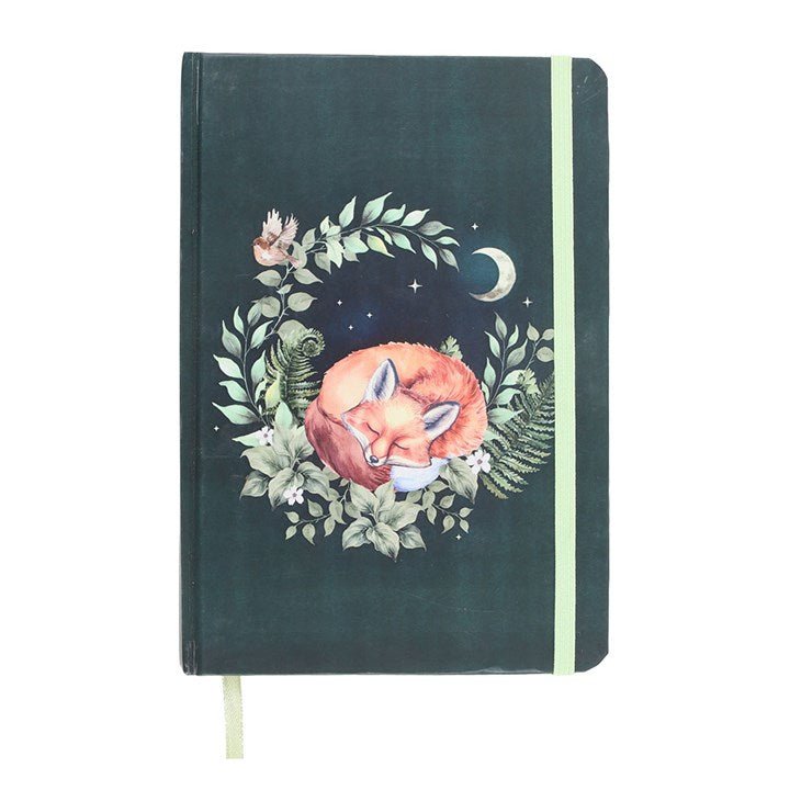 Green Sleeping Fox A5 Notebook | Inspired Creative Gifts | UK Supplier