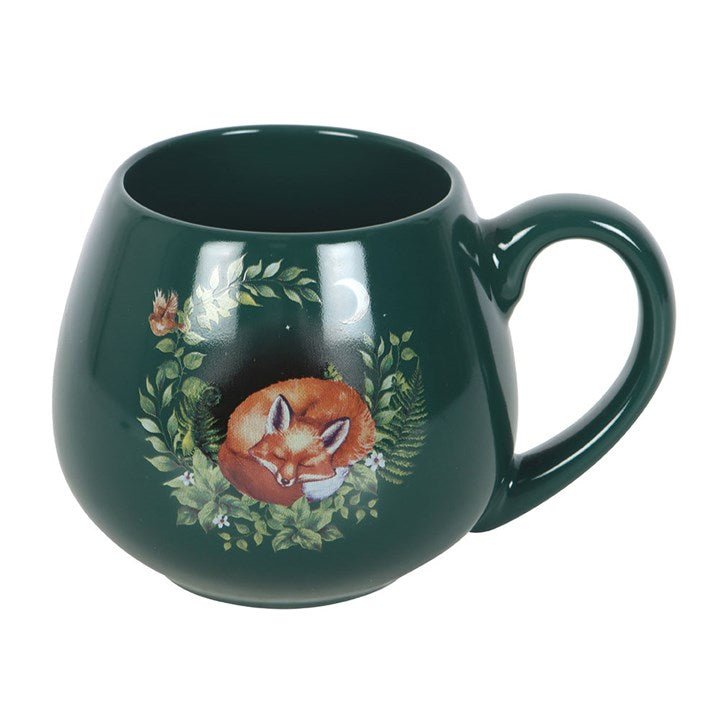 Green Sleeping Fox Rounded Mug | Inspired Creative Gifts