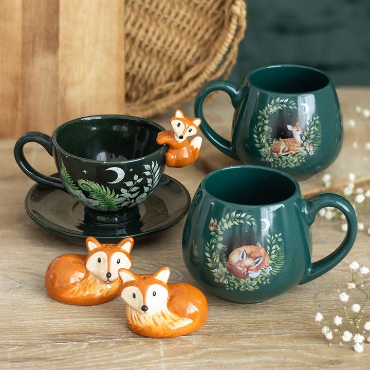 Green Sleeping Fox Rounded Mug | Inspired Creative Gifts