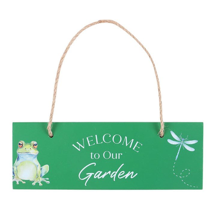 Green Welcome to Our Garden Hanging Sign | Inspired Creative Gifts | UK Supplier