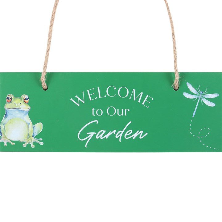 Green Welcome to Our Garden Hanging Sign | Inspired Creative Gifts | UK Supplier