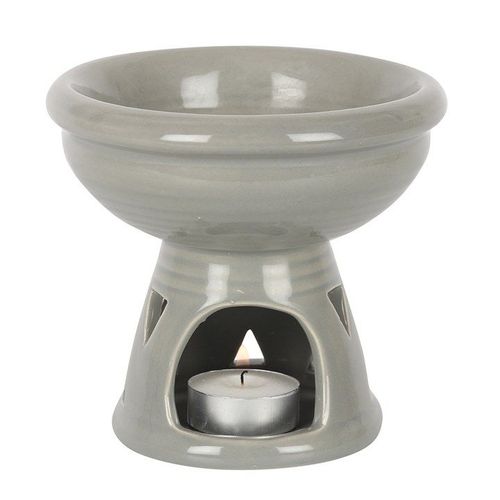 Grey Deep Bowl Oil Burner and Wax Warmer | Inspired Creative Gifts | UK Supplier
