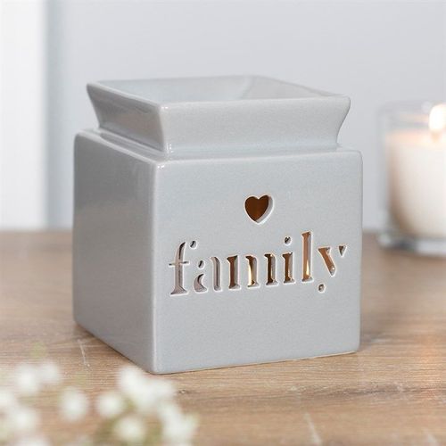 Grey Family Cut Out Oil Burner and Wax Warmer | Inspired Creative Gifts | UK Supplier