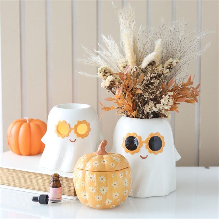 Groovy Floral Pumpkin Oil Burner | Inspired Creative Gifts | UK Supplier