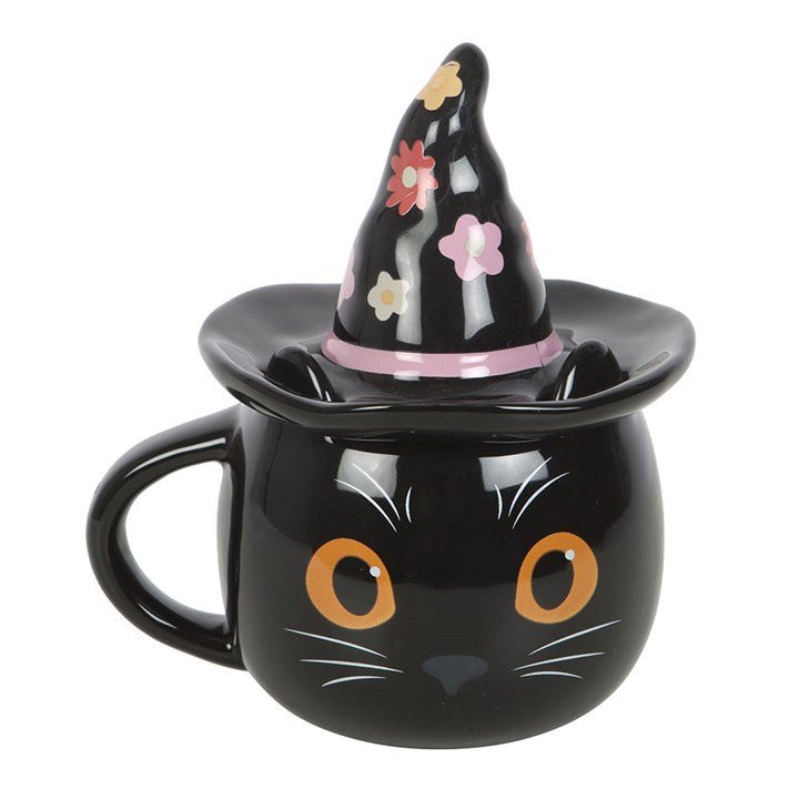 Groovy Witch Cat Lidded Mug | Inspired Creative Gifts | UK Supplier