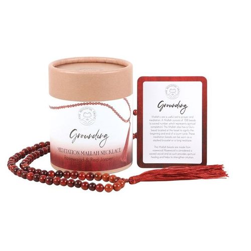 Grounding Rosewood & Red Jasper Mallah Necklace | Inspired Creative Gifts | UK Supplier