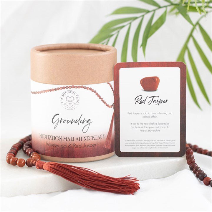 Grounding Rosewood & Red Jasper Mallah Necklace | Inspired Creative Gifts | UK Supplier