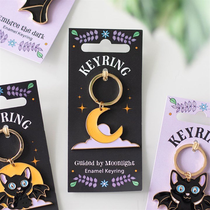 Guided by Moonlight Enamel Keyring | Inspired Creative Gifts | UK Supplier