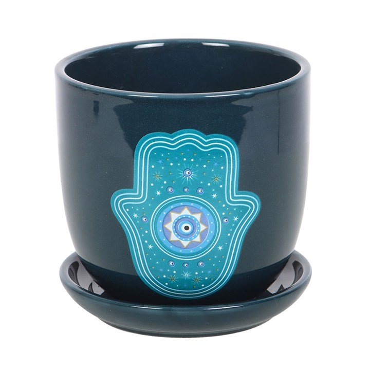 Hand of Hamsa Ceramic Plant Pot | Inspired Creative Gifts | UK Supplier