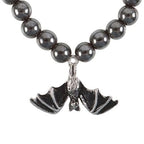 Hanging Bat Hematite Charm Bracelet | Inspired Creative Gifts | UK Supplier