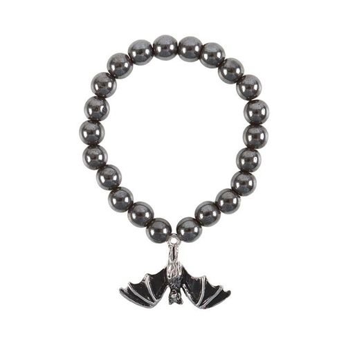 Hanging Bat Hematite Charm Bracelet | Inspired Creative Gifts | UK Supplier