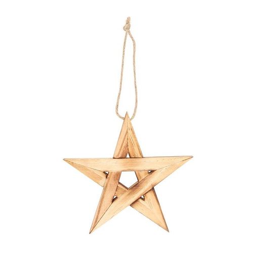 Hanging Wooden Pentagram Decoration | Inspired Creative Gifts | UK Supplier