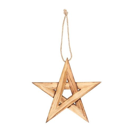 Hanging Wooden Pentagram Decoration | Inspired Creative Gifts | UK Supplier