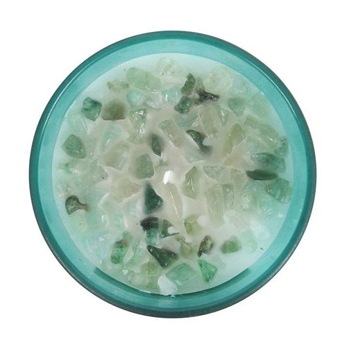 Heart Chakra Mint Crystal Chip Candle | Inspired Creative Gifts | UK Supplier