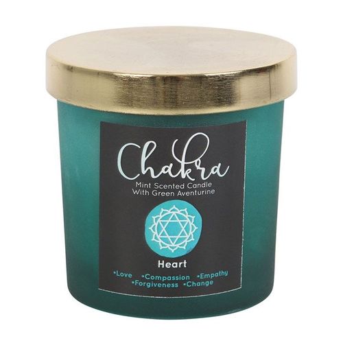 Heart Chakra Mint Crystal Chip Candle | Inspired Creative Gifts | UK Supplier