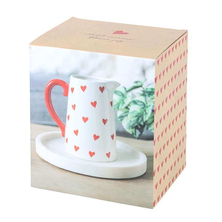 Heart Print Ceramic Flower Jug | Inspired Creative Gifts | UK Supplier