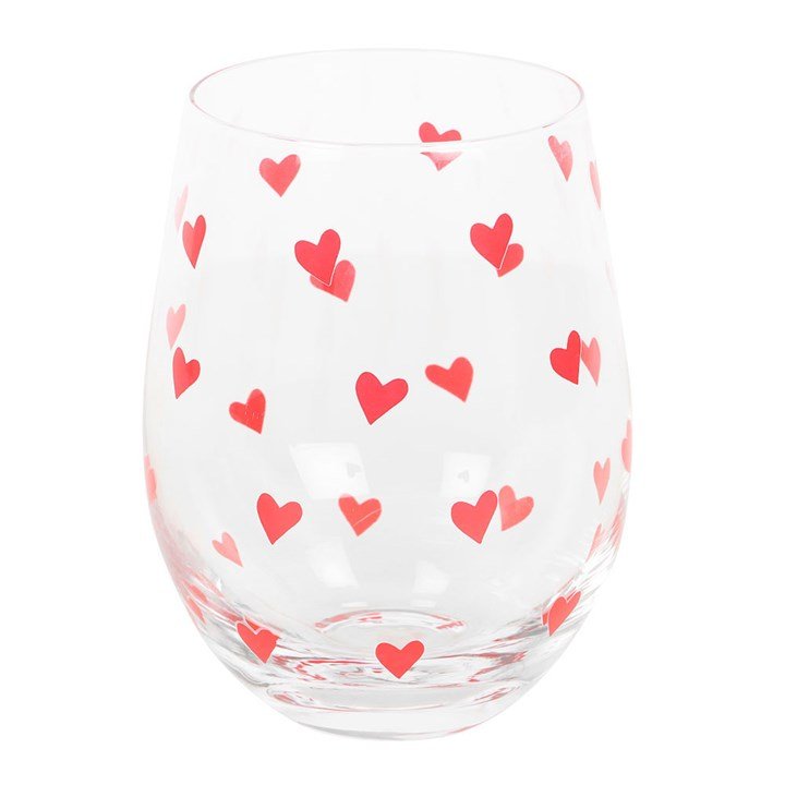 Heart Print Stemless Glass | Inspired Creative Gifts | UK Supplier