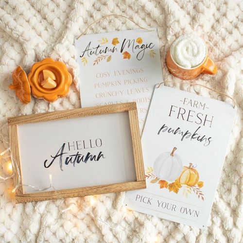 Hello Autumn Wooden Frame Sign | Inspired Creative Gifts | UK Supplier