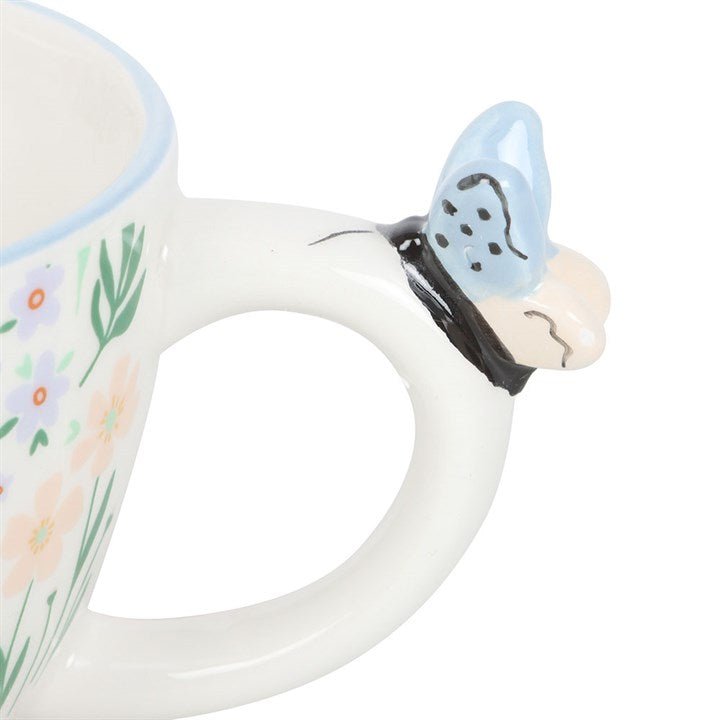 Hello Beautiful Ditsy Floral Print Mug with Butterfly | Inspired Creative Gifts | UK Supplier