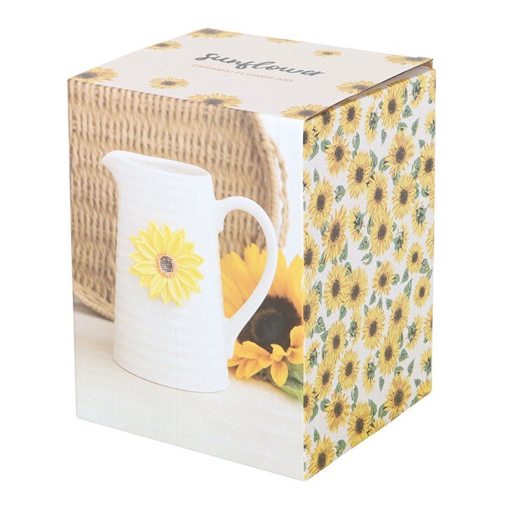 Hello Sunshine Ceramic Flower Jug with 3D Sunflower | Inspired Creative Gifts | UK Supplier