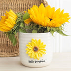 Hello Sunshine Plant Pot with 3D Sunflower | Inspired Creative Gifts | UK Supplier