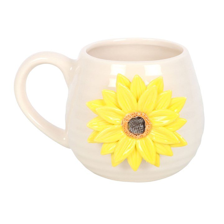 Hello Sunshine Rounded Mug with 3D Sunflower | Inspired Creative Gifts | UK Supplier