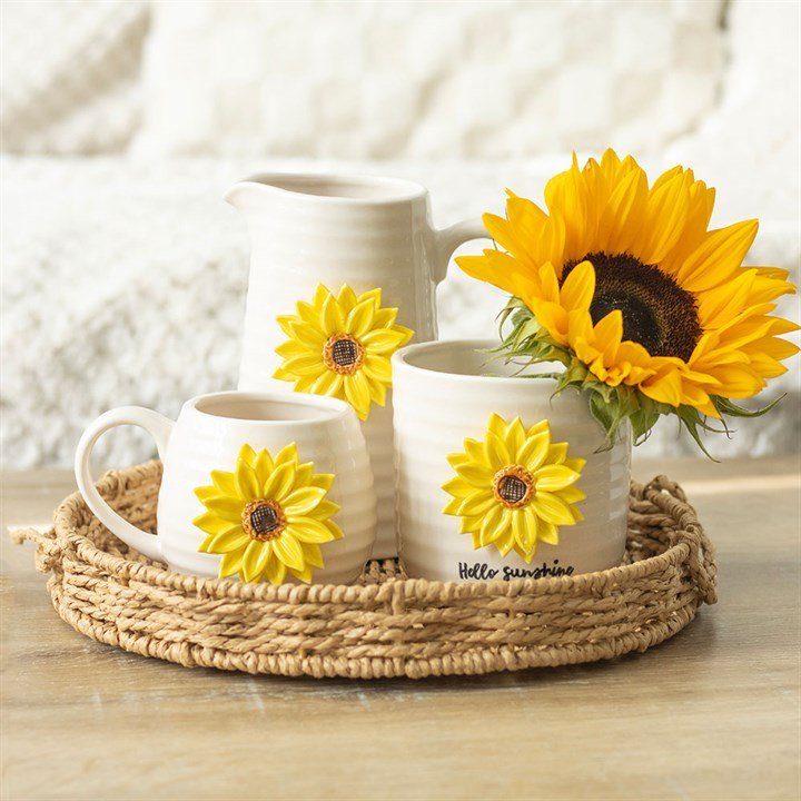 Hello Sunshine Rounded Mug with 3D Sunflower | Inspired Creative Gifts | UK Supplier