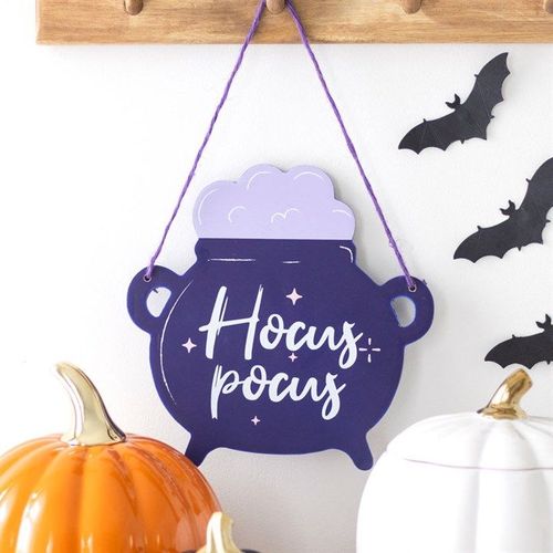 Hocus Pocus Cauldron Shaped Hanging Sign | Inspired Creative Gifts | UK Supplier