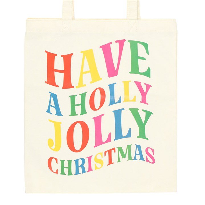 Holly Jolly Christmas Polyester Tote Bag | Inspired Creative Gifts | UK Supplier