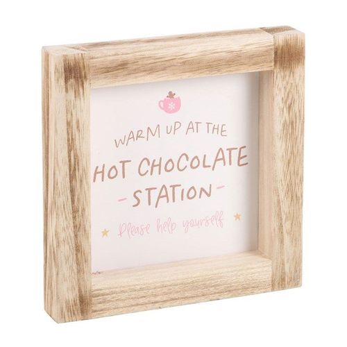 Hot Chocolate Station Wooden Frame Sign | Inspired Creative Gifts | UK Supplier