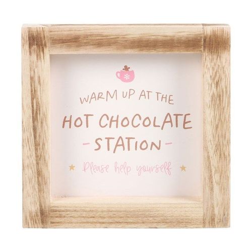 Hot Chocolate Station Wooden Frame Sign | Inspired Creative Gifts | UK Supplier