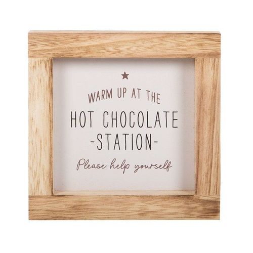 Hot Chocolate Station Wooden Sign | Inspired Creative Gifts | UK Supplier