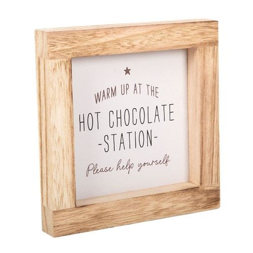 Hot Chocolate Station Wooden Sign | Inspired Creative Gifts | UK Supplier