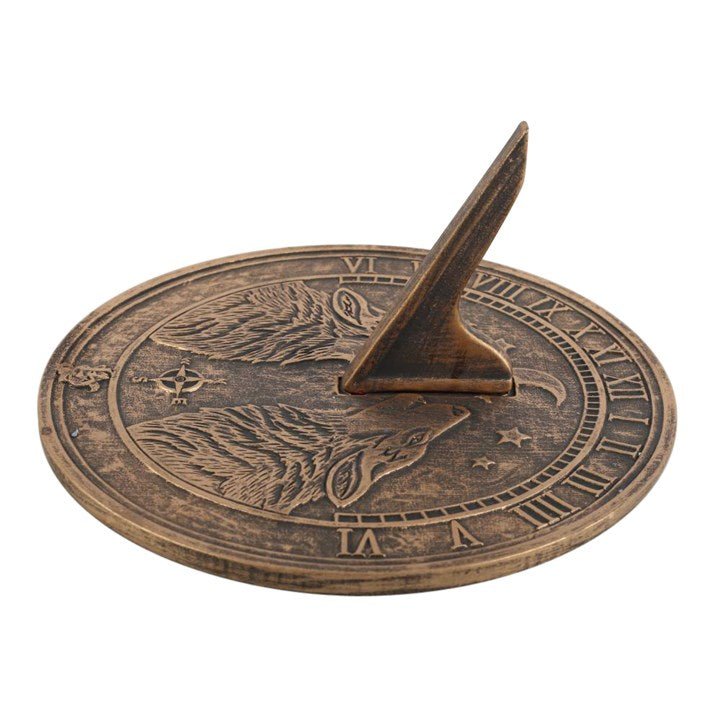 Howling Wolves Terracotta Sundial by Lisa Parker | Inspired Creative Gifts | UK Supplier