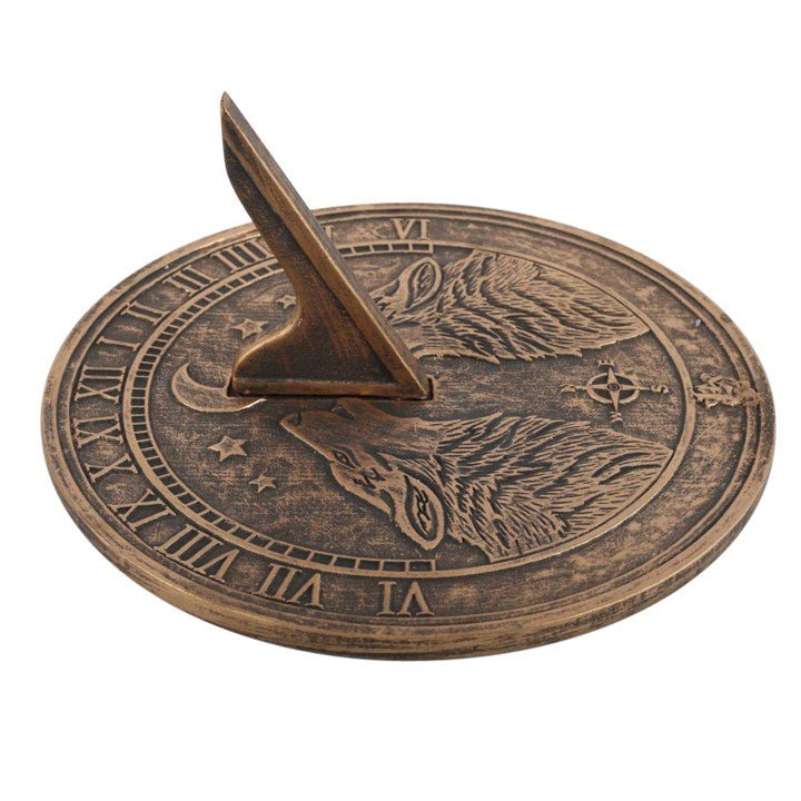 Howling Wolves Terracotta Sundial by Lisa Parker | Inspired Creative Gifts | UK Supplier
