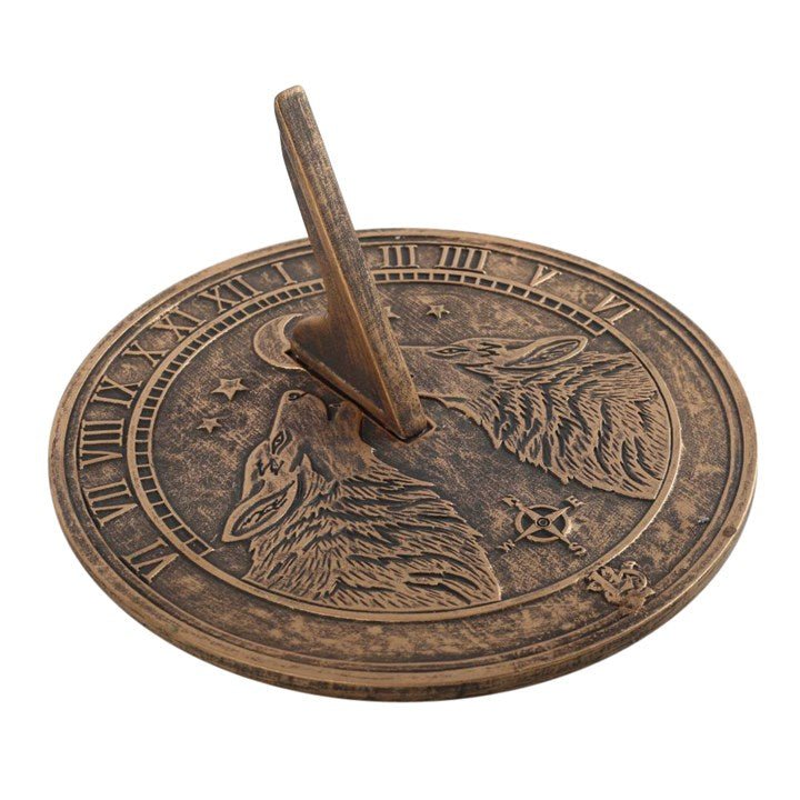 Howling Wolves Terracotta Sundial by Lisa Parker | Inspired Creative Gifts | UK Supplier