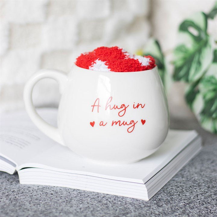 Hug in a Mug Heart Mug and Socks Set | Inspired Creative Gifts | UK Supplier