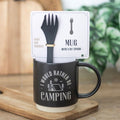 I Would Rather Be Camping Mug with 3 - in - 1 Spork | Inspired Creative Gifts | UK Supplier