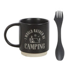 I Would Rather Be Camping Mug with 3 - in - 1 Spork | Inspired Creative Gifts | UK Supplier