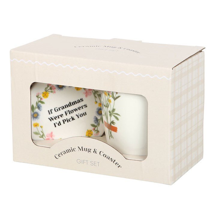 If Grandmas Were Flowers Floral Mug & Coaster Set | Inspired Creative Gifts | UK Supplier