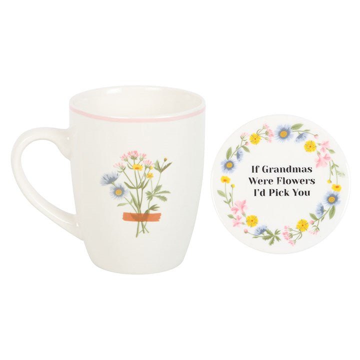 If Grandmas Were Flowers Floral Mug & Coaster Set | Inspired Creative Gifts | UK Supplier
