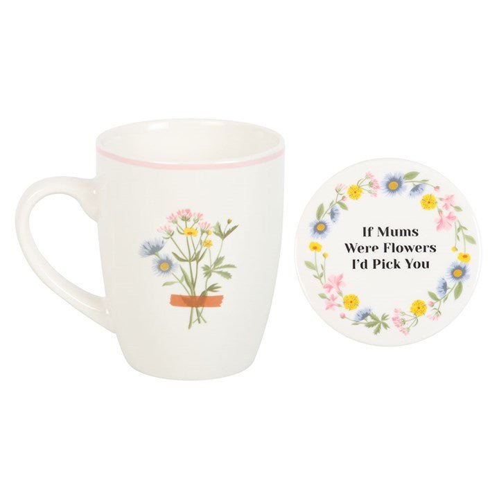 If Mums Were Flowers Floral Mug & Coaster Set | Inspired Creative Gifts | UK Supplier