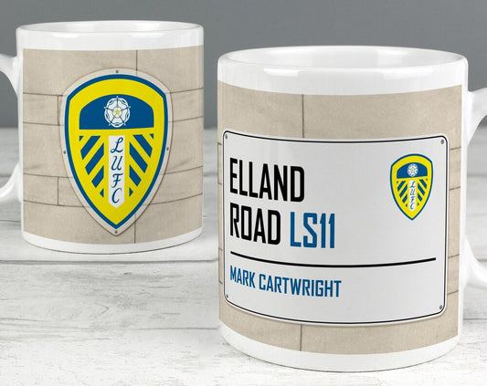 Leeds United FC Street Sign Personalised Mug